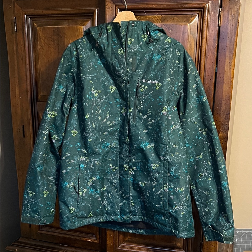 Columbia Teal Floral Hooded Jacket